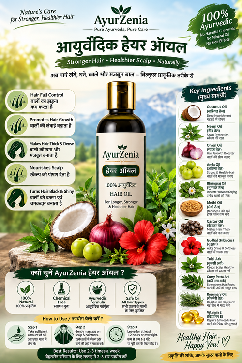 AyurZenia Hair Oil HairFall Stop in Just 7days. 100%Result