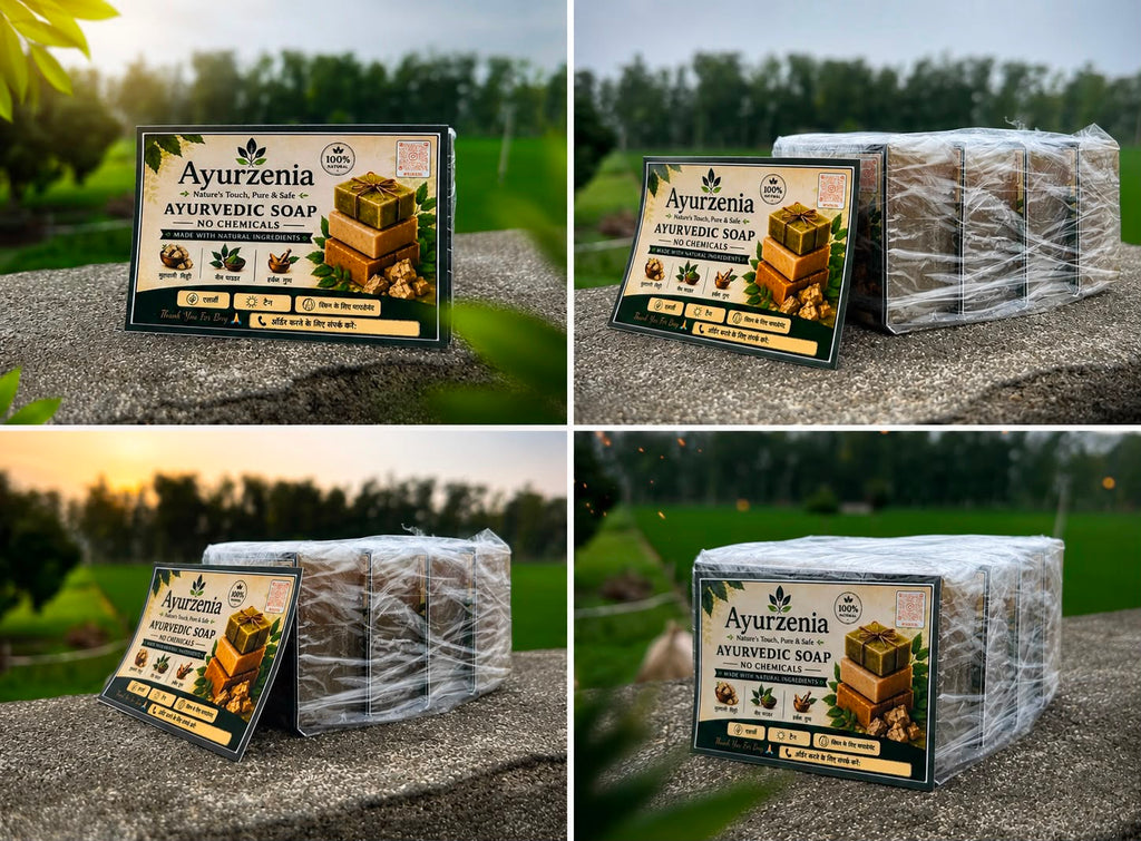 100% Ayurvedic Neem Multani Mitti Aloevera Herbal Soap (4pcs)